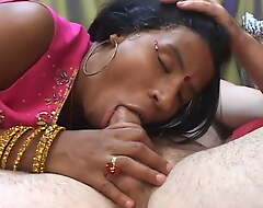 Juvenile Indian lady gives an older man a blowjob
