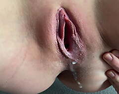 Pussy juice orgasm close-up