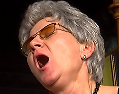 Drum Granny! That babe moans so loud after a long time fucking