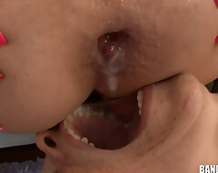 She swallows libellous Spunk direct from her assfucked Rectal hole