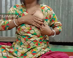 Desi Tumpa bhabhi shows her big white tits with an increment of creamy tight pussy when her husband is not in the room