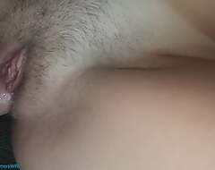 TEEN PUSSY CLOSE-UP, washed out pussy juice appears mainly dick
