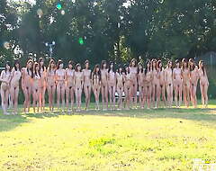 Young Japanese girls get filmed horizon in advance good-looking a exposed photoshoot