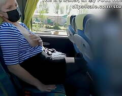 Public bus risky crossed legs masturbation to turning-point