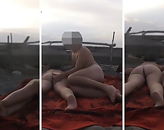 Strangers caught us masturbating on naturist beach near Maspalomas Dunes Canary with ejaculation Part 1 - MissCreamy