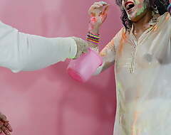 holi special: bro fucked priya anal eternal while that babe wanna play Holi with friends