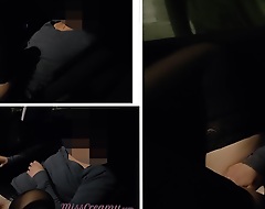 Dogging my wife in public railway carriage parking after work with the addition of a voyeur fucks her wet crack until multi-orgasm - MissCreamy