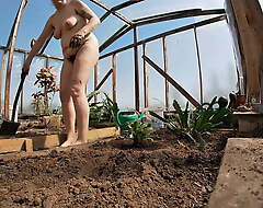 Uncovered Glasshouse Worker Planting Cacti