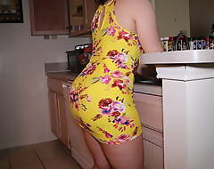 Fat Boodle MILF Receives Dressed Pulled Approximately & Drilled In The Kitchen by Her Son's Friend