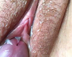Fuck The Pussy. Piss and Jism Inside. Close-Up. POV