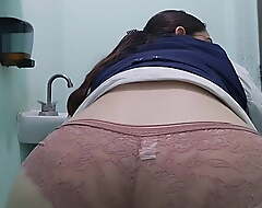 sexy Mexican girl with a big butt takes off all along to brush clothes at hand along to bathroom at hand along to brush office and shows along to brush sexy botheration fastening tw